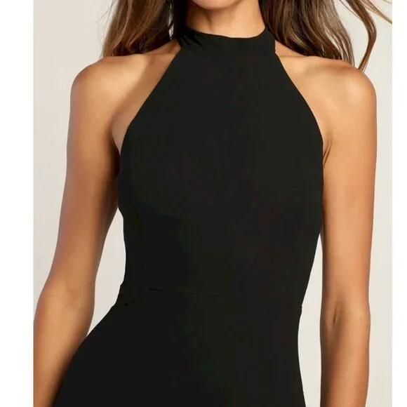 Lulus' Captured Your Heart Black Halter Maxi Dress Size XS NWOT - Picture 4 of 7